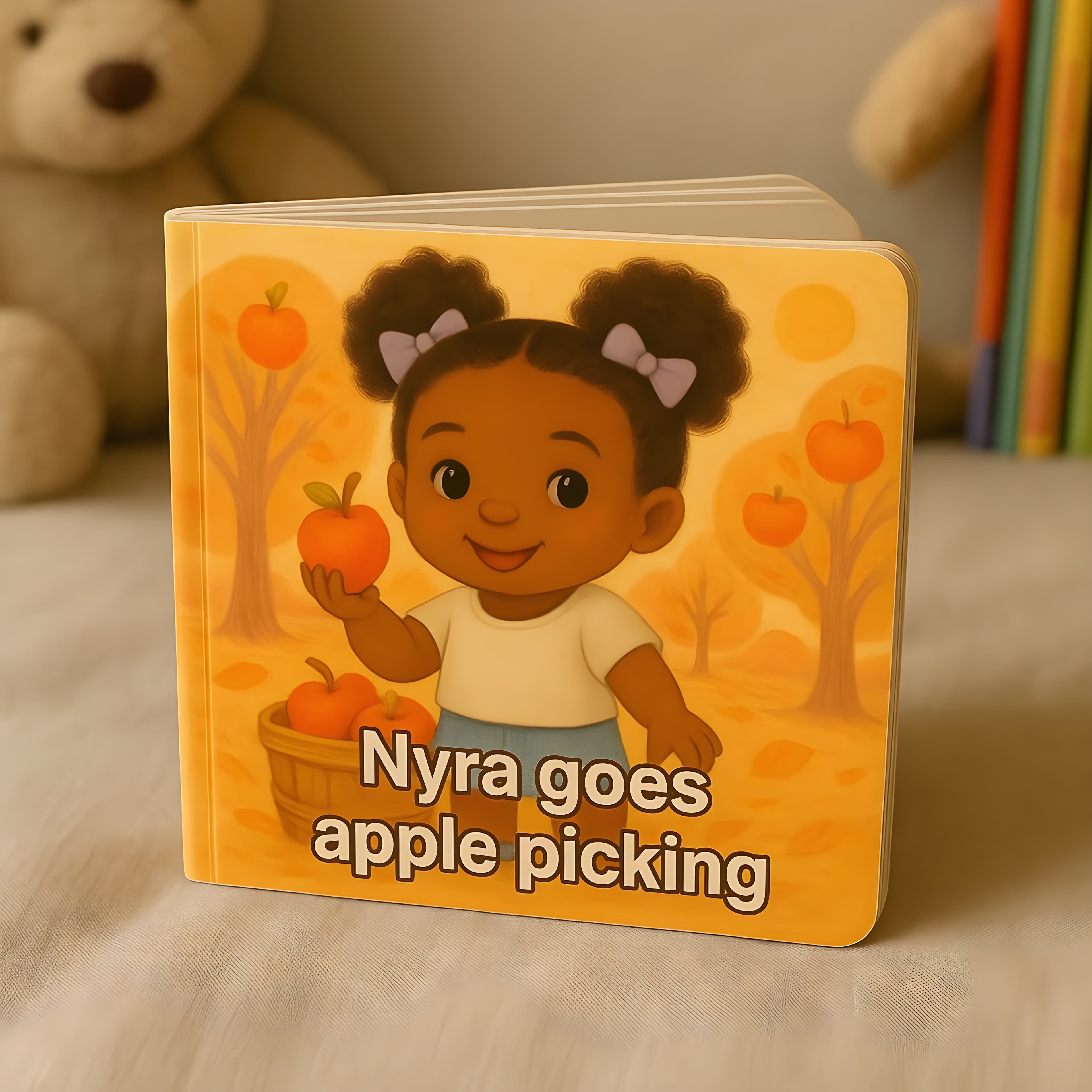 A child reading a personalized book